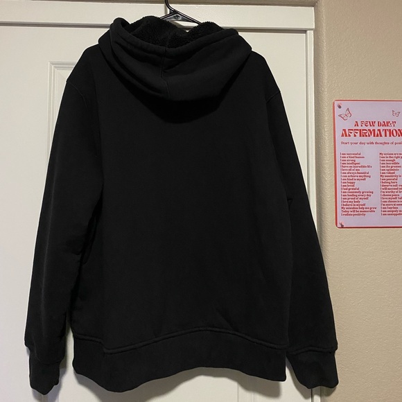 ⭐️ Black Hoodie, Sherpa Lined, Winter Zip Up Jacket - Picture 5 of 6
